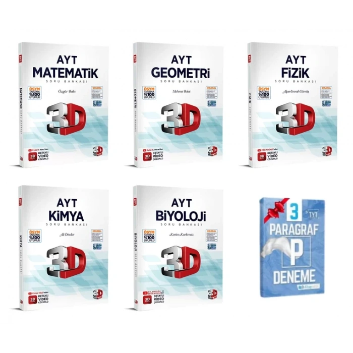 AYT Matematik Geometri Fizik Kimya Biyoloji Soru Bankası Set
