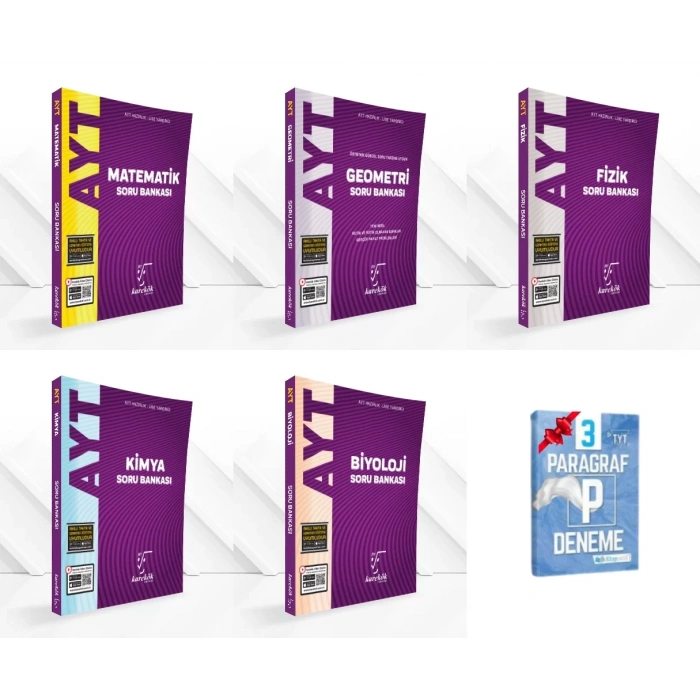 AYT Matematik Geometri Fizik Kimya ve Biyoloji Soru Bankası Set