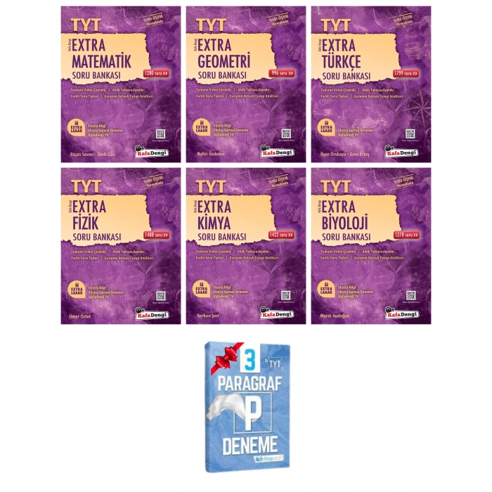TYT Extra Matematik Geometri Türkçe Fizik Kimya Biyoloji Soru Bankası