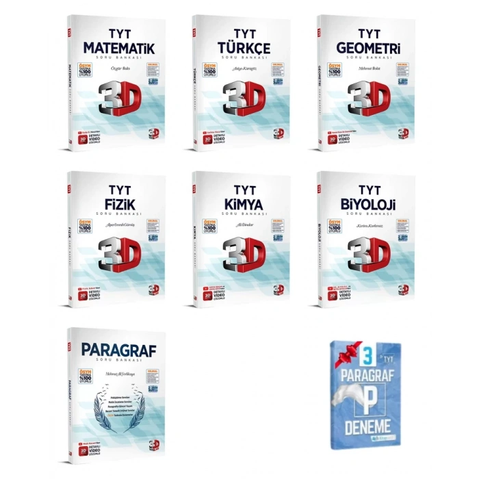 TYT Matematik Geometri Türkçe Fizik Kimya Biyoloji Paragraf Soru Bankası