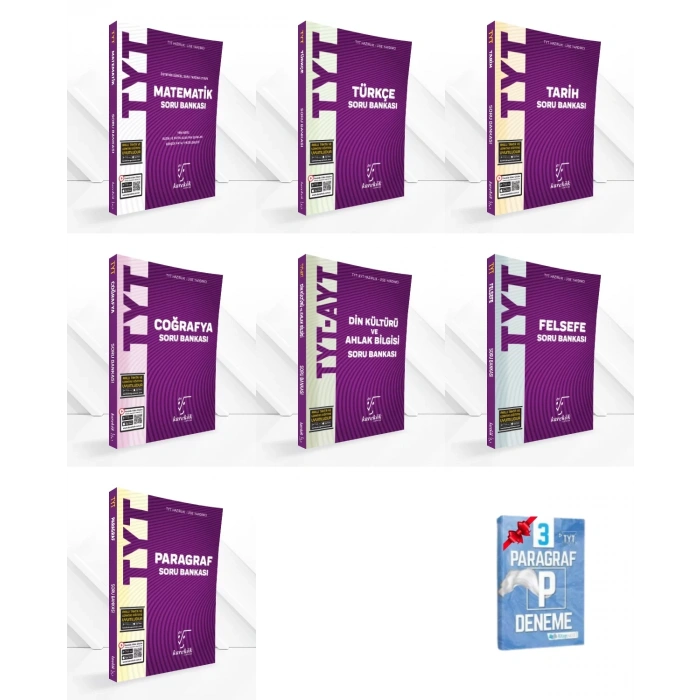 TYT Matematik Türkçe Tarih Coğrafya Din Felsefe Paragraf Soru Bankası Set
