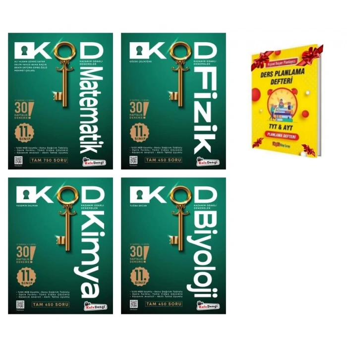 11. Sınıf KOD Matematik Fizik Kimya ve Biyoloji Haftalık Sarmal Deneme