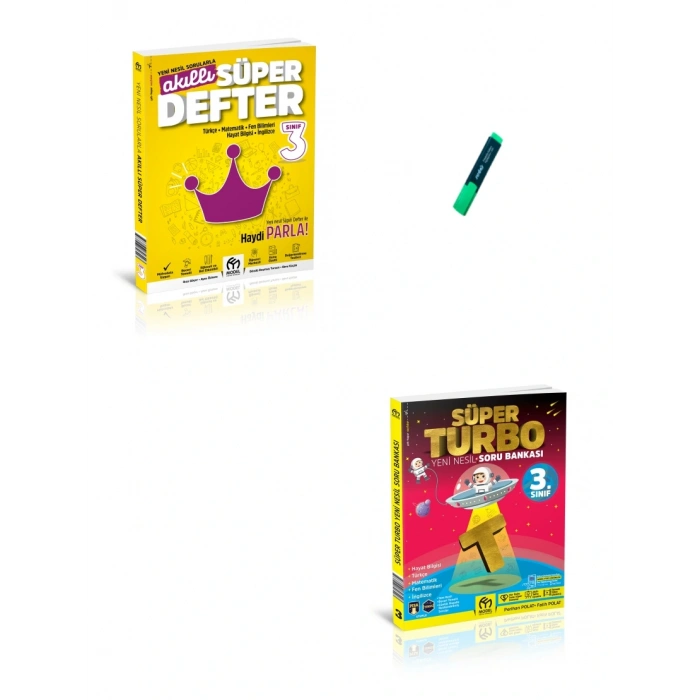 3. Sınıf Akıllı Süper Defter ve Yeni Nesil Turbo Tüm Dersler Soru Bankası