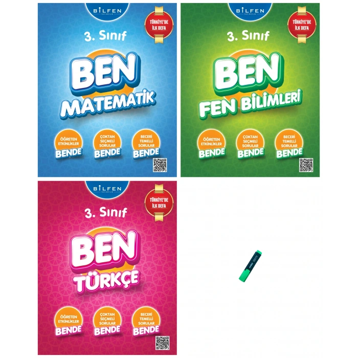 3. Sınıf Ben Serisi Etkinlikli Matematik Fen ve Türkçe Soru Bankası 3lü Set