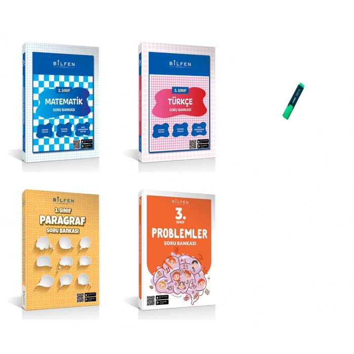 3. Sınıf Yeni Nesil Matematik Türkçe Problem ve Paragraf Soru Bankası 4lü Set