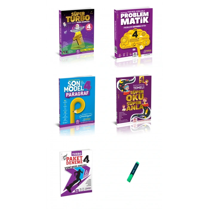 4. Sınıf Süper Turbo Problemmatik Son Model Paragraf Süper Oku Anla ve Paket Deneme 5li Set