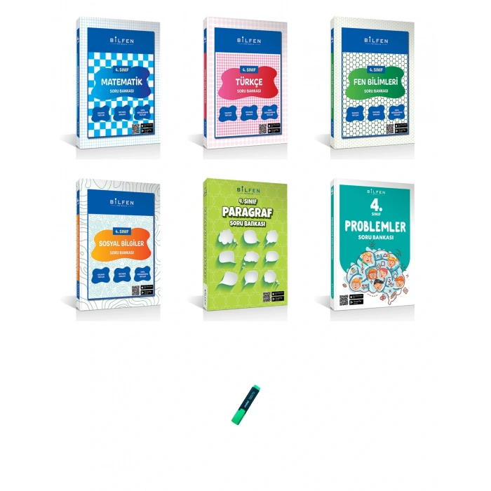 4. Sınıf Yeni Nesil Matematik Türkçe Fen Sosyal Problem ve Paragraf Soru Bankası 6lı Set