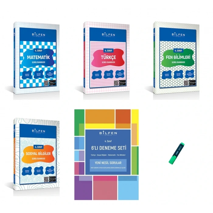 4. Sınıf Yeni Nesil Matematik Türkçe Fen ve Sosyal Soru Bankası ve Deneme 5li Set