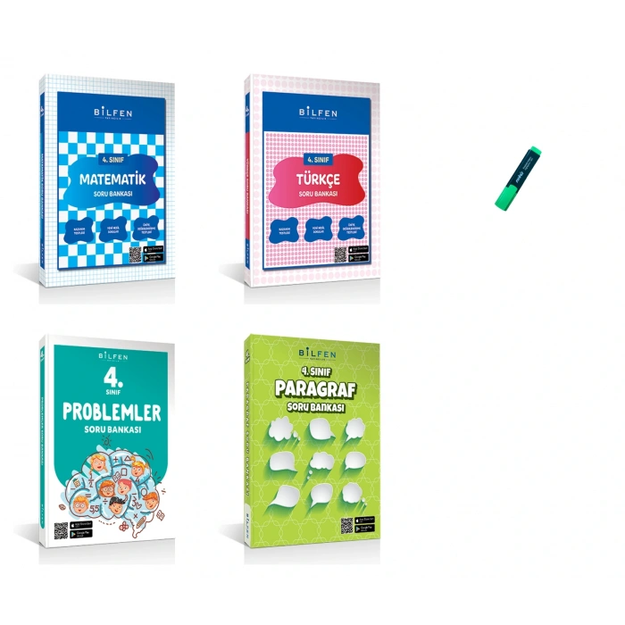 4. Sınıf Yeni Nesil Matematik Türkçe Problem ve Paragraf Soru Bankası 4lü Set
