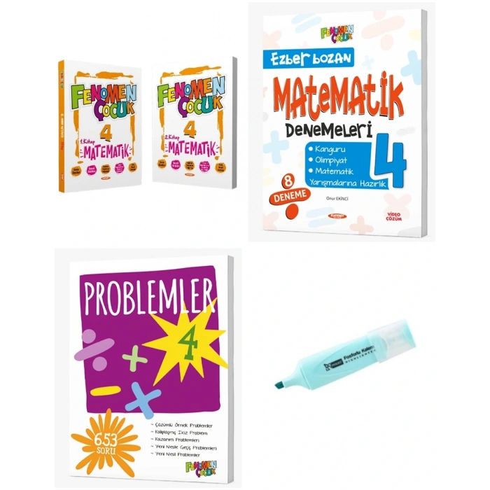 4.Sınıf Matematik-1,-2 Problemler Soru Bankası ve Matematik Deneme