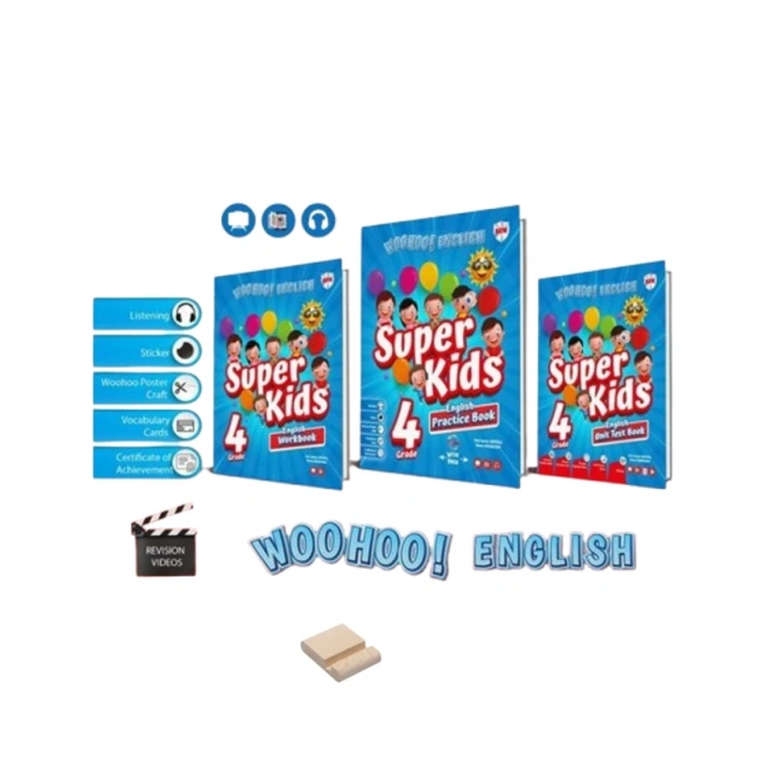 4.Sınıf Woohoo Englısh SUPER KIDS(Practice + workbook+unıt test book) YENİ