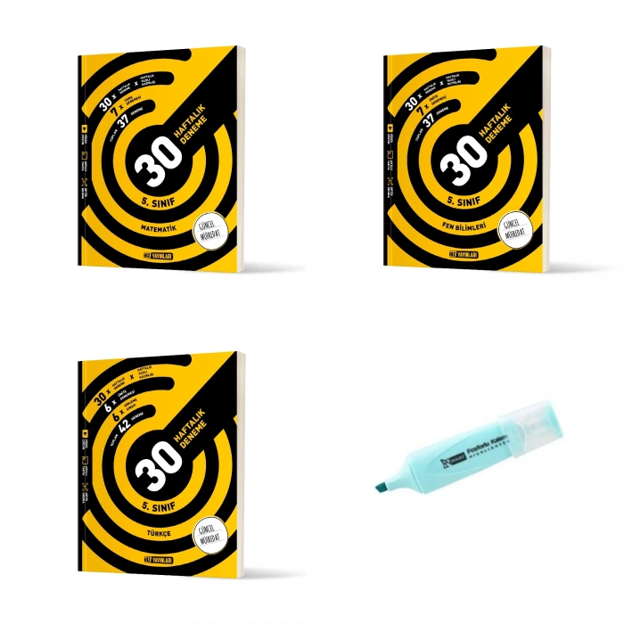 5.Sınıf Matematik Fen Bilimleri Ve Türkçe 30 Haftalık Deneme (Yeni Müfredat)