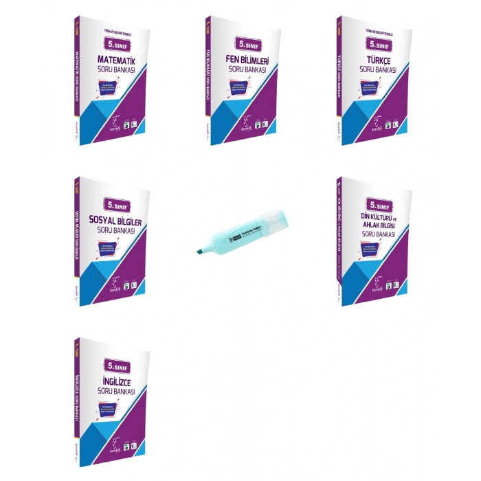 5.Sınıf Tüm Dersler Soru Bankası Seti 6 Kitap (Yeni Müfredat)