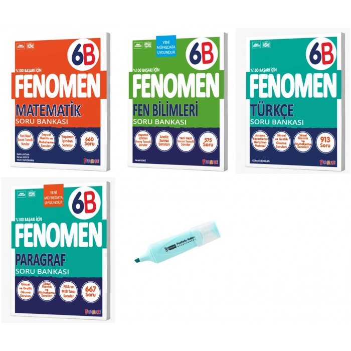 6. Sınıf B Serisi Matematik Fen Türkçe Ve Paragraf Soru Bankası