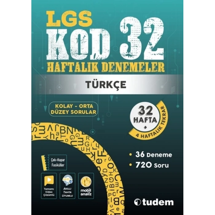 LGS TÜRKÇE KOD 32-HAFTALIK DENEMELER