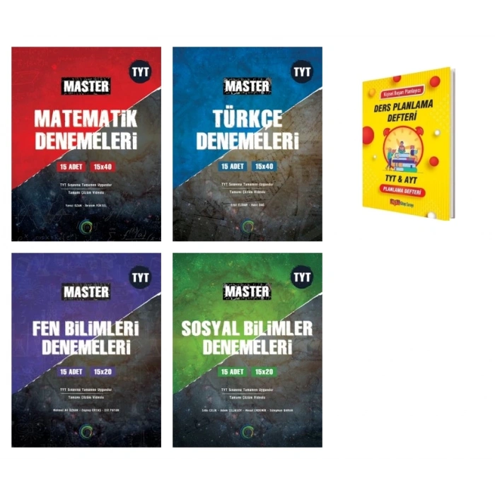 TYT Master Matematik Türkçe Fen ve Sosyal Bilimler Tüm Dersler Deneme Seti