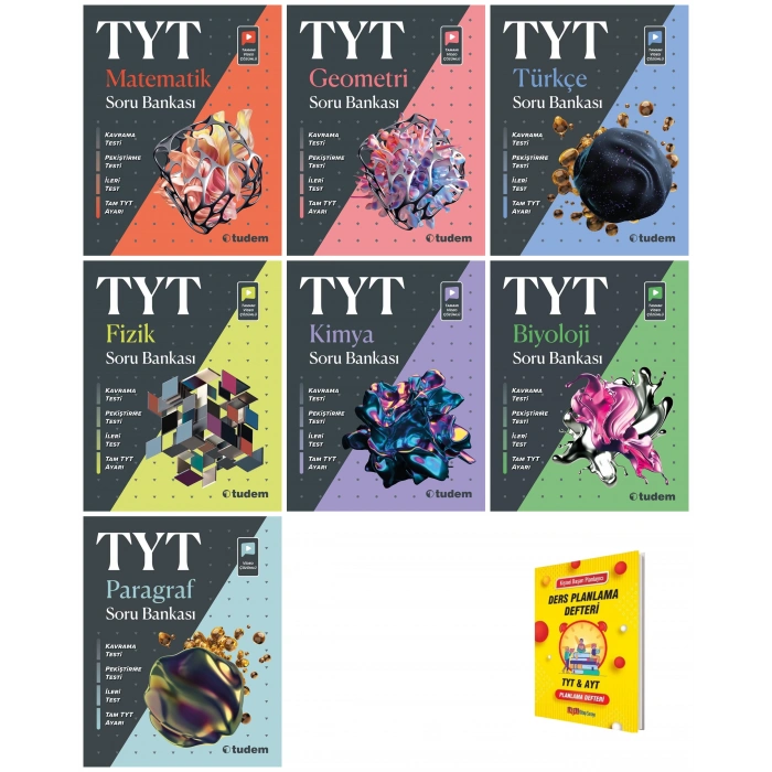 TYT Matematik Geometri Türkçe Fizik Kimya Biyoloji ve Paragraf 7li Sayısal Soru Bankası Set