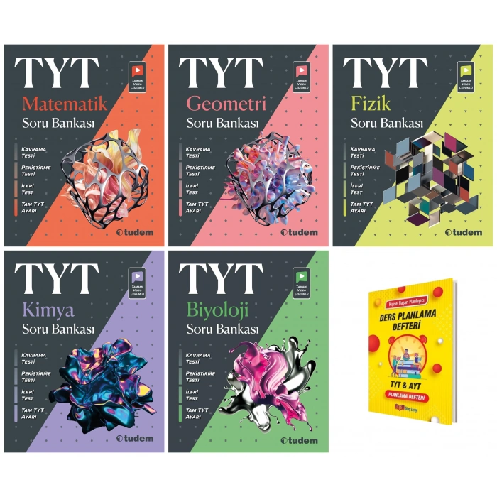 TYT Matematik Geometri Fizik Kimya ve Biyoloji 5li Sayısal Soru Bankaları