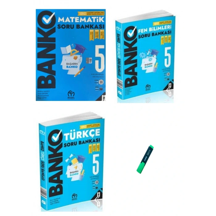 5. Sınıf Banko Serisi Matematik Türkçe ve Fen 3lü Set Soru Bankası