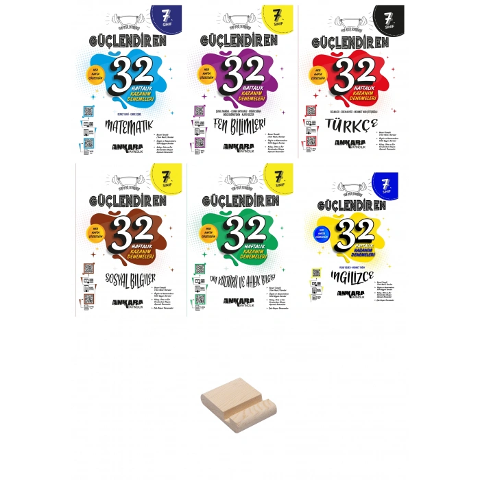 7. Sınıf 32 Haftalık Matematik Fen Türkçe Sosyal Din İngilizce Kazanım Denemeleri 6lı Set