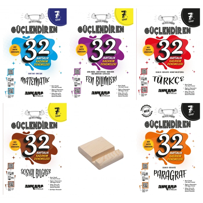 7. Sınıf 32 Haftalık Matematik Fen Türkçe Sosyal ve Paragraf Kazanım Denemeleri 5li Set