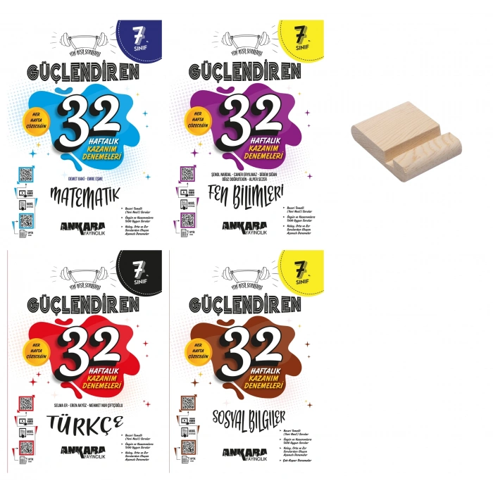 7. Sınıf 32 Haftalık Matematik Fen Türkçe ve Sosyal 4lü Set Kazanım Denemeleri