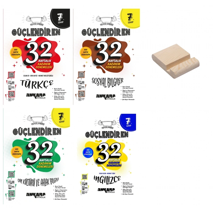 7. Sınıf 32 Haftalık Türkçe Sosyal Din ve İngilizce Kazanım Denemeleri 4lü Set