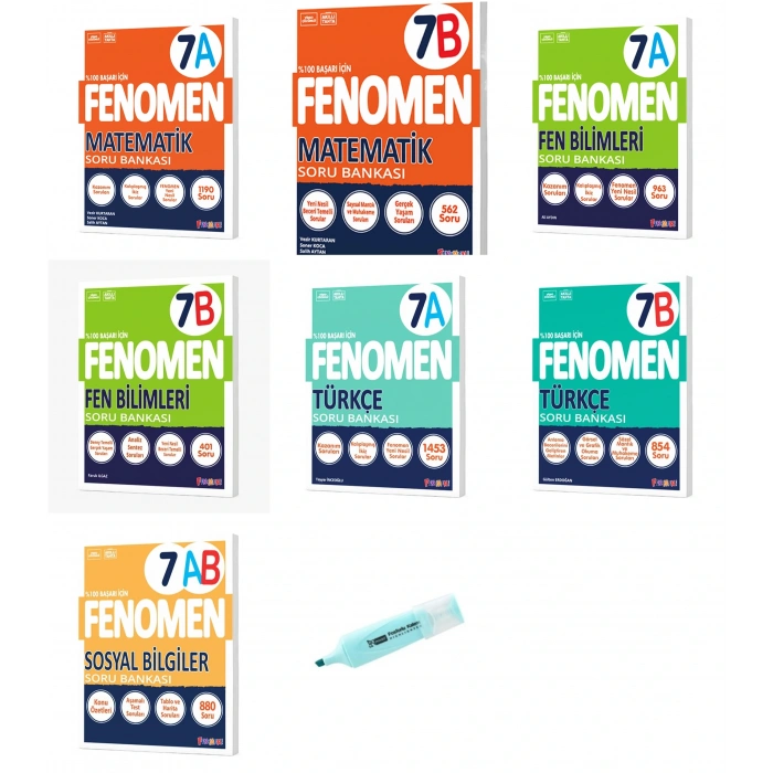 7. Sınıf Matematik A-B Fen A-B Türkçe A-B Sosyal Bilgiler Soru Bankası