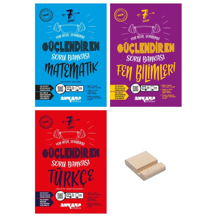 7. Sınıf Matematik Fen Bilimleri ve Türkçe Güçlendiren Soru Bankası 3lü Set