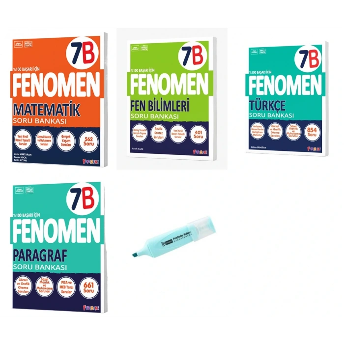 7. Sınıf Matematik Fen Türkçe Paragraf B Serisi Soru Bankası