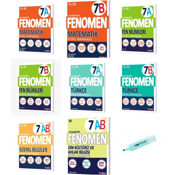 7. Sınıf Matematik A-B Fen A-B Türkçe A-B Sosyal Din Soru Bankası