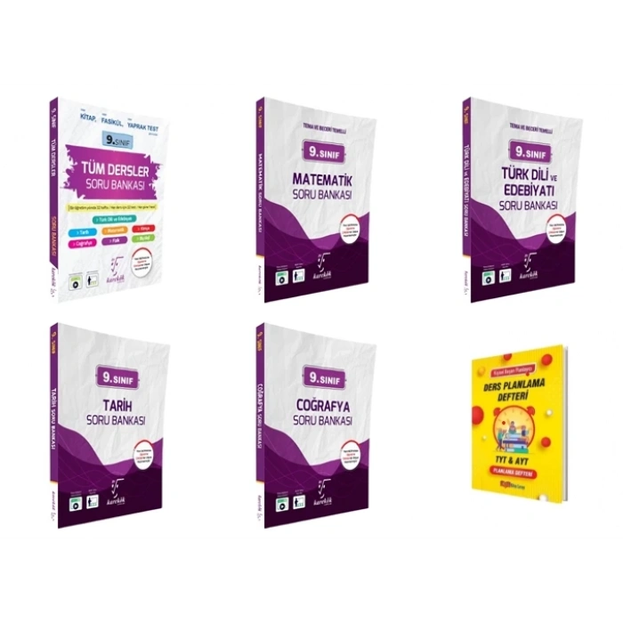 9. Sınıf 2025 Tüm Dersler Mat Edebiyat Tarih Coğrafya Soru Bankası