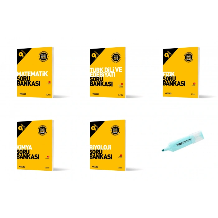 9.Sınıf Mat Edebiyat Fizik Kimya Biyoloji Soru Bankası Seti (Yeni Müfredat)