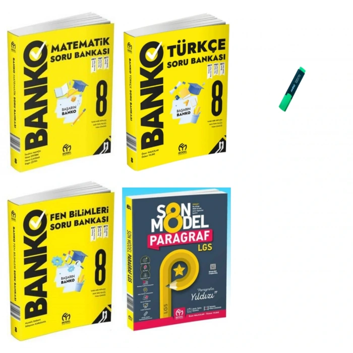 LGS 8. Sınıf Banko Serisi Matematik Türkçe Fen ve Son Model Paragraf 4lü Set Soru Bankaları