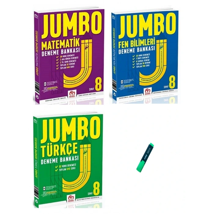 LGS 8. Sınıf Jumbo Serisi Matematik Türkçe ve Fen Bilimleri 3lü Set Denemeleri
