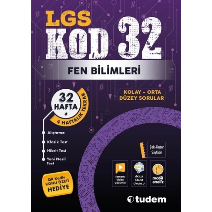 LGS 8. SINIF KOD32 FEN BİLİMLERİ SORU BANKASI VİDEO ÇÖZÜMLÜ