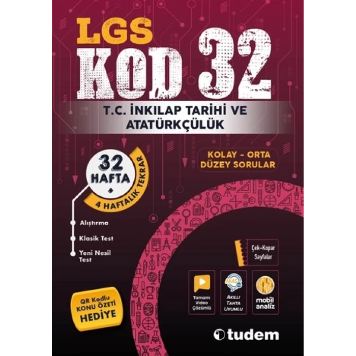 LGS 8. SINIF KOD32 İNKILAP TARİHİ SORU BANKASI VİDEO ÇÖZÜMLÜ
