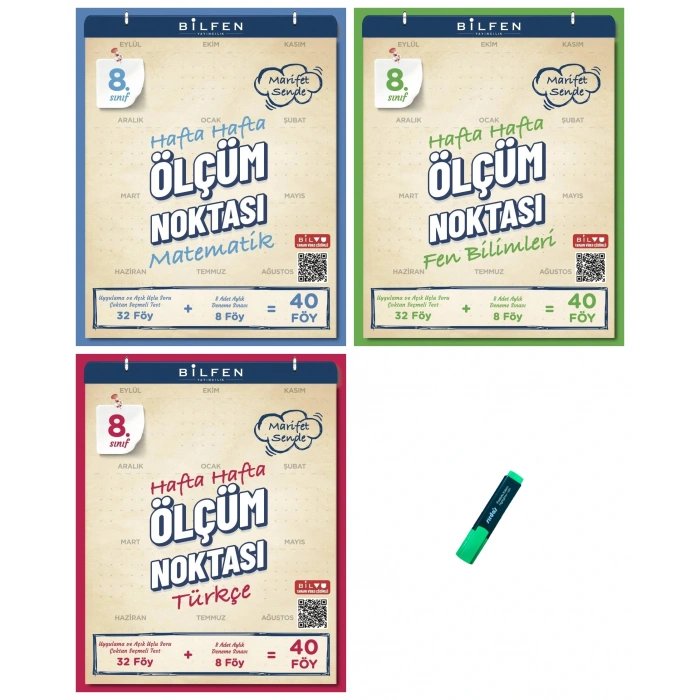 LGS 8. Sınıf Ölçüm Noktası Matematik Fen Bilimleri ve Türkçe 3 Kitap