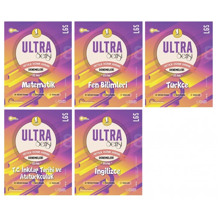 LGS 8. Sınıf ULTRA SERİSİ 1.DÖNEM MATEMATİK FEN TÜRKÇE iNKILAP VE İNGİLİZCE DENEMELERİ