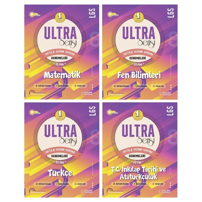 LGS 8. Sınıf ULTRA SERİSİ 1.DÖNEM MATEMATİK FEN TÜRKÇE VE iNKILAP DENEMELERİ