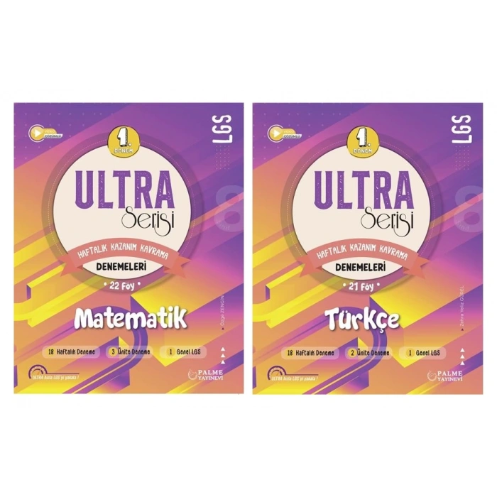 LGS 8. Sınıf ULTRA SERİSİ 1.DÖNEM MATEMATİK VE TÜRKÇE DENEMELERİ