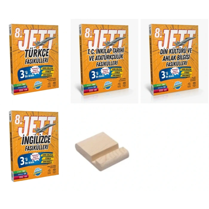 LGS 8.Sınıf JETT Türkçe İnkılap Din Kültürü İngilizce Fasikülleri Seti