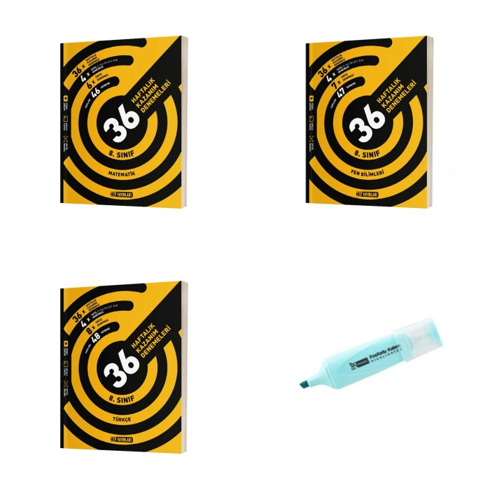 LGS 8.Sınıf Matematik Fen Bilimleri Ve Türkçe 36 Haftalık Kazanım Denemeleri