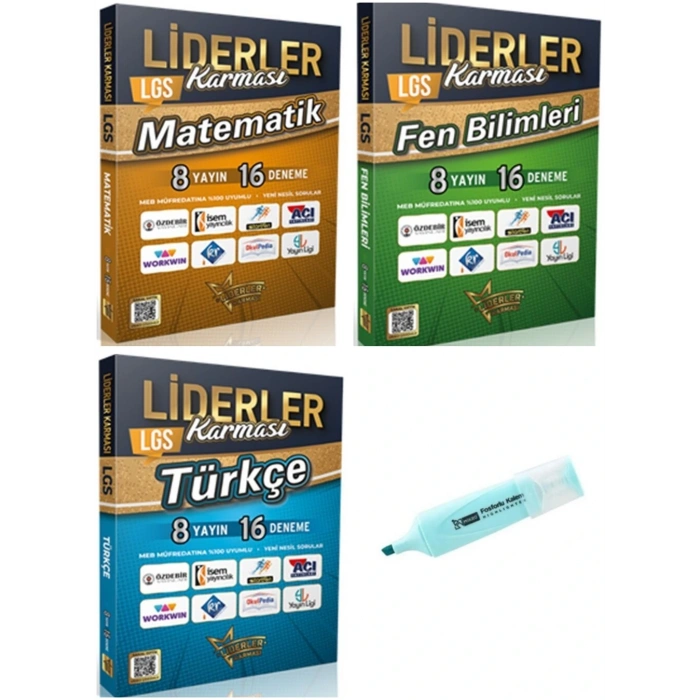 LGS 8.Sınıf Matematik Fen Bilimleri VE Türkçe 8 Yayın 16 Deneme