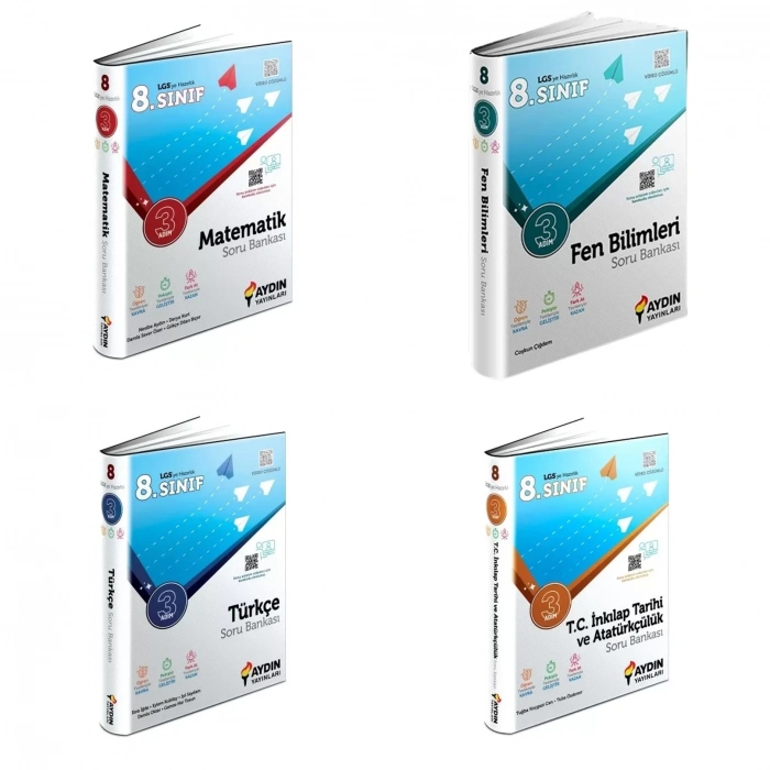LGS 8.Sınıf Matematik Fen Türkçe İnkılap 3 adım Soru Bankası