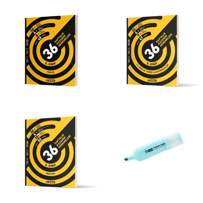 LGS 8.Sınıf Türkçe İnkılap Ve İngilizce 36 Haftalık Kazanım Denemeleri