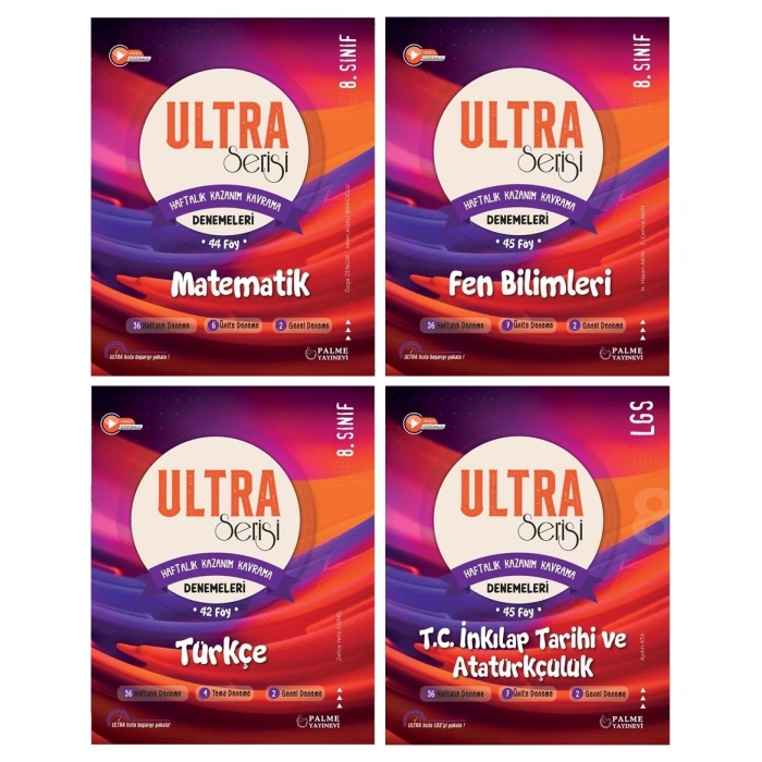 LGS 8.Sınıf Ultra Serisi Matematik Fen Bilimleri Türkçe ve İnkılap Denemeleri