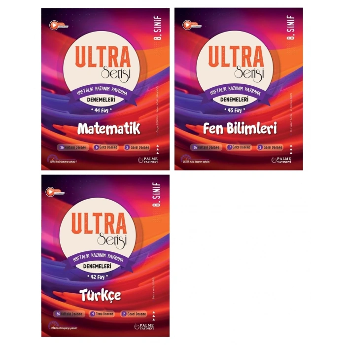 LGS 8.Sınıf Ultra Serisi Matematik Fen Bilimleri ve Türkçe Denemeleri