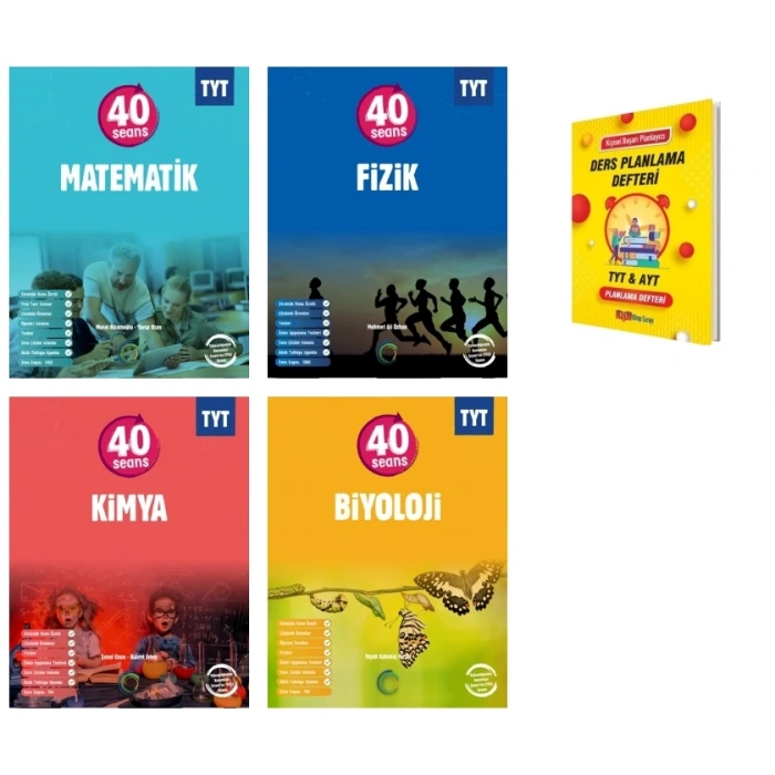 TYT 40 Seans Matematik Fizik Kimya ve Biyoloji 4lü Set