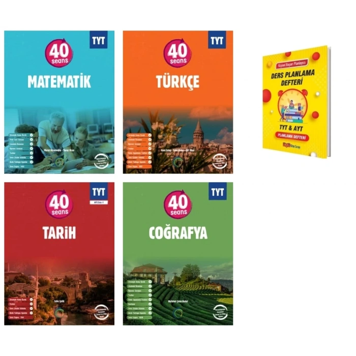 TYT 40 Seans Matematik Türkçe Tarih ve Coğrafya 4lü Set